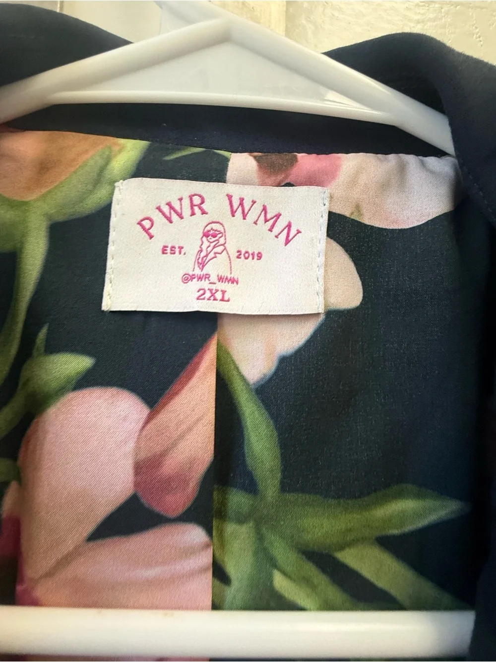 PWR WMN Navy Floral-Lined Women's Blazer XXL - Picture 4 of 6